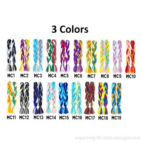 Ombre Jumbo Synthetic Braiding Hair Crochet Mix Colorful Synthetic Hair Extensions Jumbo Crochet Braids